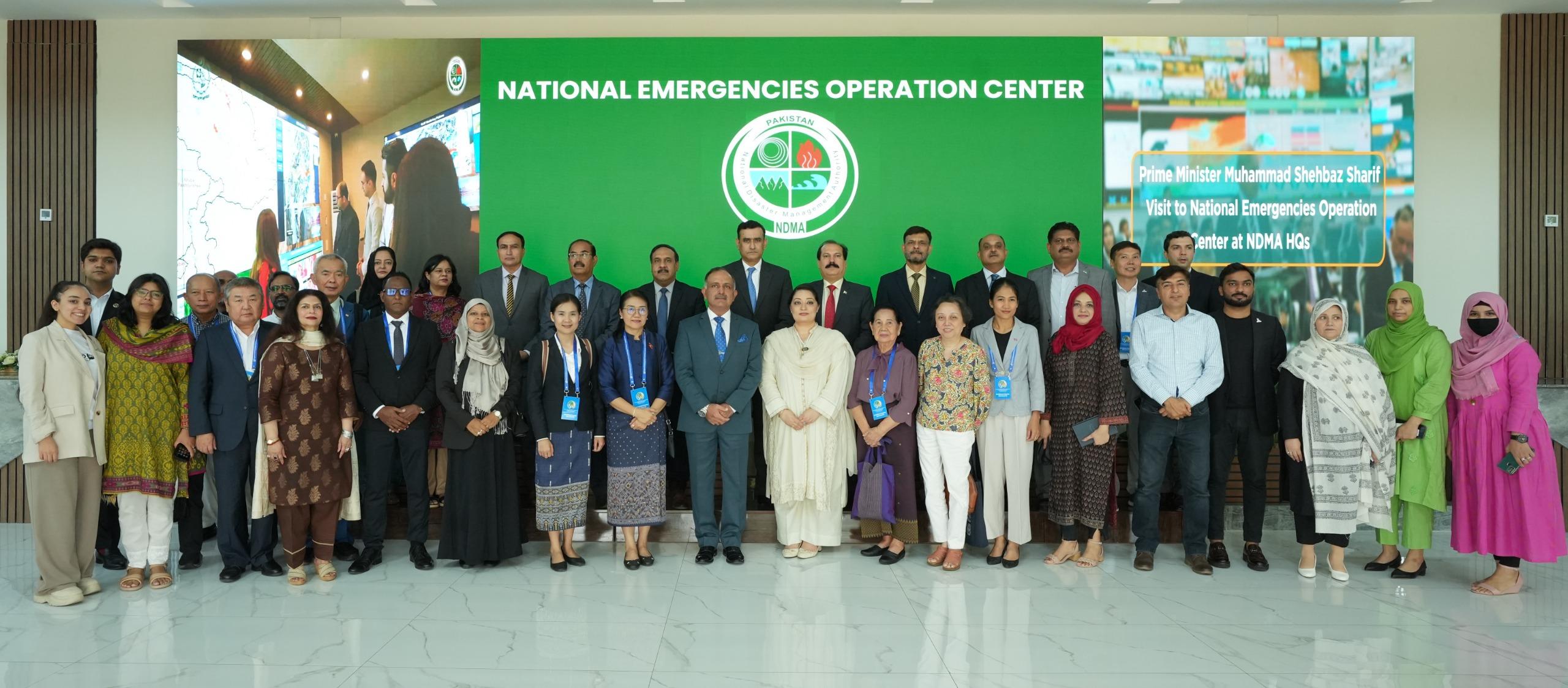 13-08-2024, The delegation of Asian Forum of Parliamentarians on Population and Development (AFPPD) which is a broad network of parliamentarians in the Asia-Pacific and Central-Asia regions visited to National Emergencies Operations Center (NEOC) at Pak NDMA HQs.